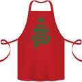 Irish Even My Cock's Green St Patricks Day Cotton Apron 100% Organic Red