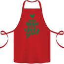 Irish Even My Cock's Green St Patricks Day Cotton Apron 100% Organic Red