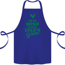 Irish Even My Cock's Green St Patricks Day Cotton Apron 100% Organic Royal Blue
