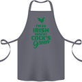 Irish Even My Cock's Green St Patricks Day Cotton Apron 100% Organic Steel