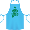 Irish Even My Cock's Green St Patricks Day Cotton Apron 100% Organic Turquoise