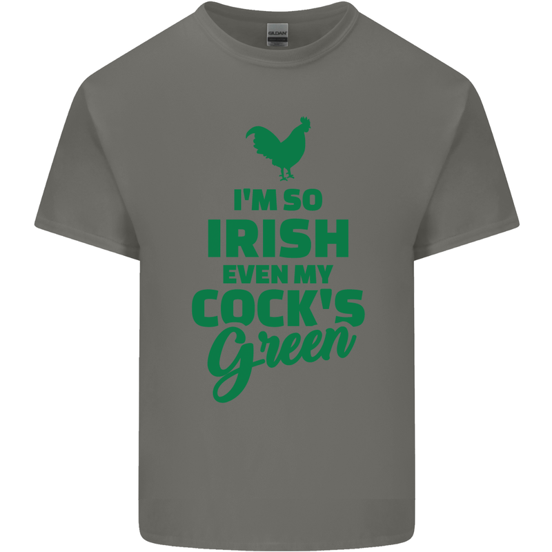 Irish Even My Cock's Green St Patricks Day Kids T-Shirt Childrens Charcoal