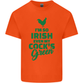 Irish Even My Cock's Green St Patricks Day Kids T-Shirt Childrens Orange
