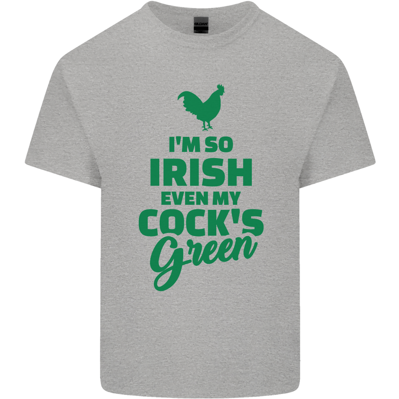 Irish Even My Cock's Green St Patricks Day Kids T-Shirt Childrens Sports Grey