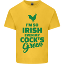 Irish Even My Cock's Green St Patricks Day Kids T-Shirt Childrens Yellow