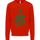 Irish Even My Cock's Green St Patricks Day Mens Sweatshirt Jumper Bright Red
