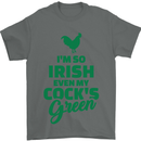 Irish Even My Cock's Green St Patricks Day Mens T-Shirt Cotton Gildan Charcoal