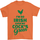 Irish Even My Cock's Green St Patricks Day Mens T-Shirt Cotton Gildan Orange