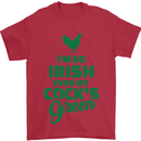 Irish Even My Cock's Green St Patricks Day Mens T-Shirt Cotton Gildan Red
