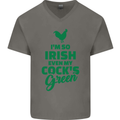 Irish Even My Cock's Green St Patricks Day Mens V-Neck Cotton T-Shirt Charcoal