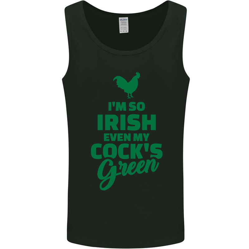 Irish Even My Cock's Green St Patricks Day Mens Vest Tank Top Black