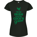Irish Even My Cock's Green St Patricks Day Womens Petite Cut T-Shirt Black