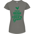Irish Even My Cock's Green St Patricks Day Womens Petite Cut T-Shirt Charcoal