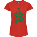 Irish Even My Cock's Green St Patricks Day Womens Petite Cut T-Shirt Red