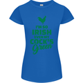 Irish Even My Cock's Green St Patricks Day Womens Petite Cut T-Shirt Royal Blue
