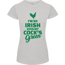 Irish Even My Cock's Green St Patricks Day Womens Petite Cut T-Shirt Sports Grey