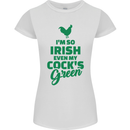 Irish Even My Cock's Green St Patricks Day Womens Petite Cut T-Shirt White