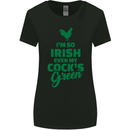 Irish Even My Cock's Green St Patricks Day Womens Wider Cut T-Shirt Black