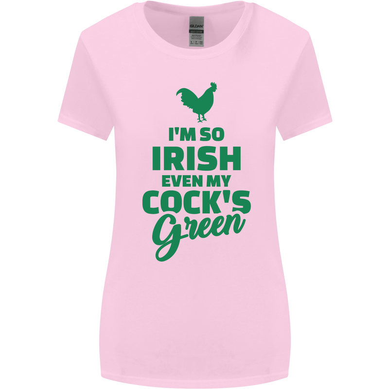 Irish Even My Cock's Green St Patricks Day Womens Wider Cut T-Shirt Light Pink