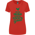 Irish Even My Cock's Green St Patricks Day Womens Wider Cut T-Shirt Red