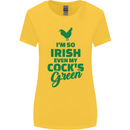 Irish Even My Cock's Green St Patricks Day Womens Wider Cut T-Shirt Yellow