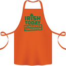 Irish Hungover Tomorrow St. Patrick's Day Cotton Apron 100% Organic Orange