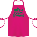Irish Hungover Tomorrow St. Patrick's Day Cotton Apron 100% Organic Pink