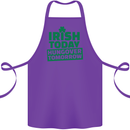 Irish Hungover Tomorrow St. Patrick's Day Cotton Apron 100% Organic Purple