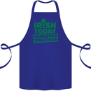 Irish Hungover Tomorrow St. Patrick's Day Cotton Apron 100% Organic Royal Blue