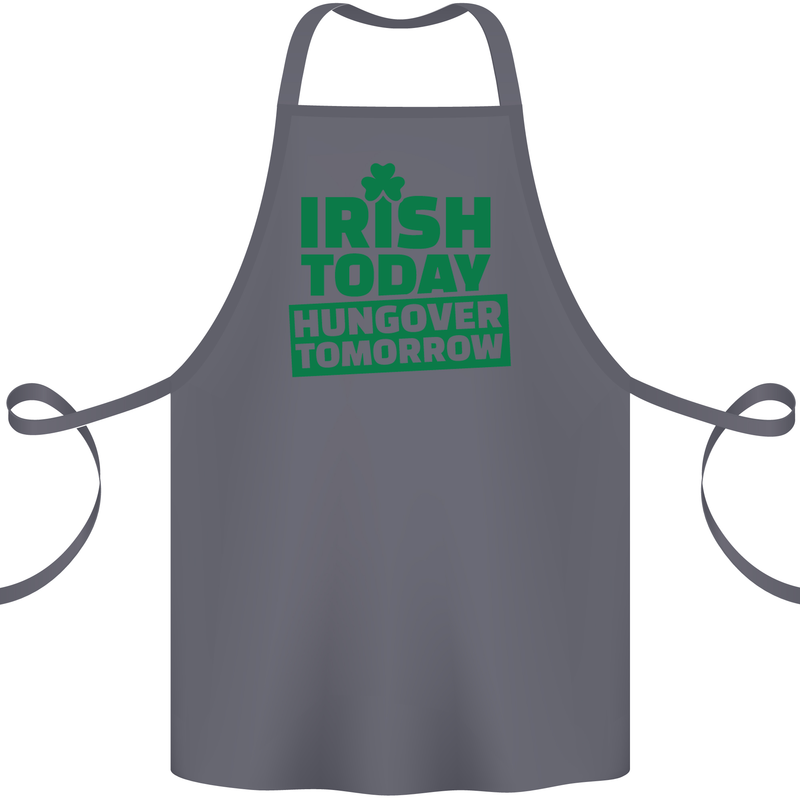 Irish Hungover Tomorrow St. Patrick's Day Cotton Apron 100% Organic Steel