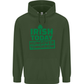 Irish Hungover Tomorrow St. Patrick's Day Mens 80% Cotton Hoodie Forest Green