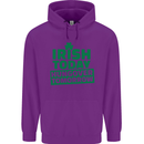 Irish Hungover Tomorrow St. Patrick's Day Mens 80% Cotton Hoodie Purple