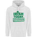 Irish Hungover Tomorrow St. Patrick's Day Mens 80% Cotton Hoodie White