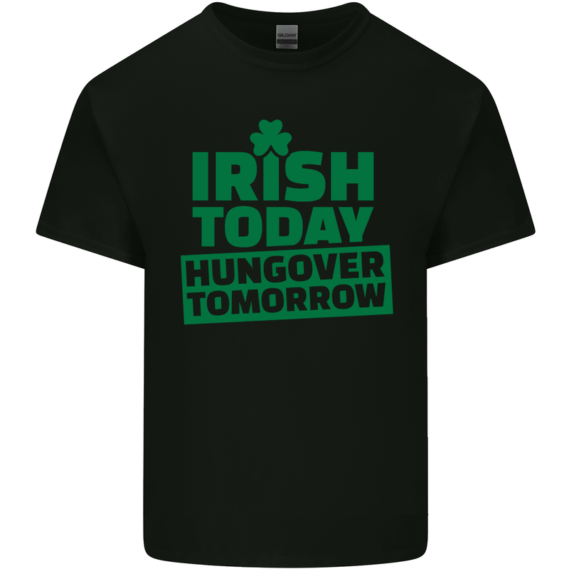 Irish Hungover Tomorrow St. Patrick's Day Mens Cotton T-Shirt Tee Top Black