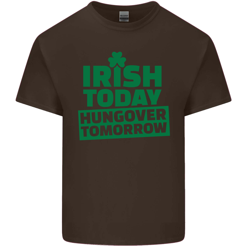 Irish Hungover Tomorrow St. Patrick's Day Mens Cotton T-Shirt Tee Top Dark Chocolate