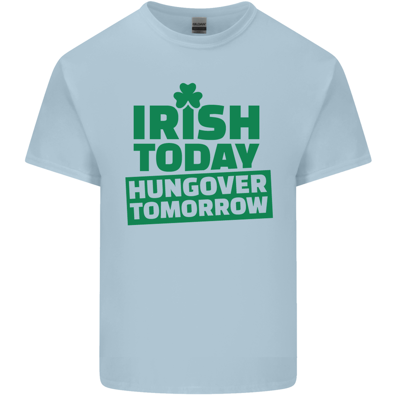Irish Hungover Tomorrow St. Patrick's Day Mens Cotton T-Shirt Tee Top Light Blue