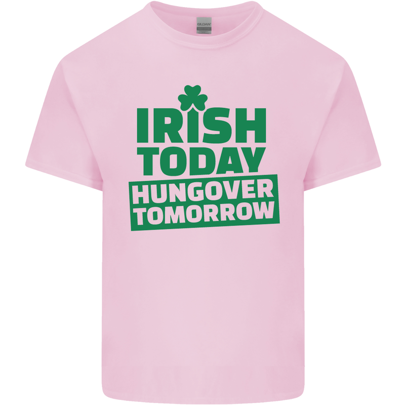 Irish Hungover Tomorrow St. Patrick's Day Mens Cotton T-Shirt Tee Top Light Pink