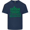Irish Hungover Tomorrow St. Patrick's Day Mens Cotton T-Shirt Tee Top Navy Blue