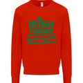Irish Hungover Tomorrow St. Patrick's Day Mens Sweatshirt Jumper Bright Red