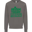 Irish Hungover Tomorrow St. Patrick's Day Mens Sweatshirt Jumper Charcoal