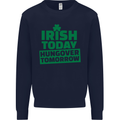 Irish Hungover Tomorrow St. Patrick's Day Mens Sweatshirt Jumper Navy Blue