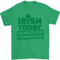 Irish Hungover Tomorrow St. Patrick's Day Mens T-Shirt Cotton Gildan Irish Green