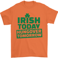Irish Hungover Tomorrow St. Patrick's Day Mens T-Shirt Cotton Gildan Orange