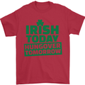 Irish Hungover Tomorrow St. Patrick's Day Mens T-Shirt Cotton Gildan Red