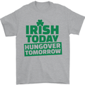 Irish Hungover Tomorrow St. Patrick's Day Mens T-Shirt Cotton Gildan Sports Grey
