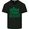 Irish Hungover Tomorrow St. Patrick's Day Mens V-Neck Cotton T-Shirt Black