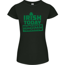 Irish Hungover Tomorrow St. Patrick's Day Womens Petite Cut T-Shirt Black