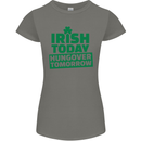 Irish Hungover Tomorrow St. Patrick's Day Womens Petite Cut T-Shirt Charcoal