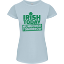 Irish Hungover Tomorrow St. Patrick's Day Womens Petite Cut T-Shirt Light Blue