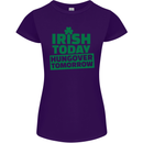 Irish Hungover Tomorrow St. Patrick's Day Womens Petite Cut T-Shirt Purple